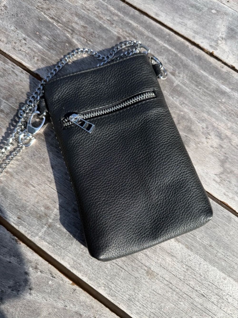 Zadig & Voltaire Black Studded Crossbody Bag with Silver Chain - Picture 2 of 4